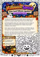 Vorschau - Arbeitsblätter - Halloween - Woher kommt das eigentlich? 3. Und 4. Klasse - Deckblatt