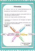 Vorschau - Poster - Satzglieder: Visualisierung (Satzstern Montessori) - Seite 1