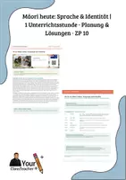 Vorschau - Stundenentwürfe - Māori heute Sprache & Identität 1 Unterrichtsstunde · Planung & Lösungen · ZP 10 - Deckblatt