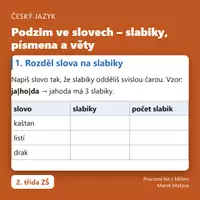 Náhled - Podzim ve slovech: slabiky (2. třída) - krycí list