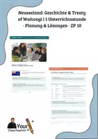 Vorschau - Stundenentwürfe - Neuseeland Geschichte & Treaty of Waitangi 1 Unterrichtsstunde · Planung & Lösungen · ZP 10 (1) - Deckblatt