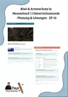 Vorschau - Stundenentwürfe - Kiwi & Artenschutz in Neuseeland 1 Unterrichtsstunde · Planung & Lösungen · ZP 10 - Deckblatt
