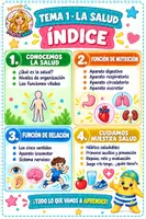 Vista previa - Unidades / Secuencias / Situaciones de Aprendizaje - La salud y el cuerpo humano Unidad completa con juegos y guía docente 4.º de Primaria - página 1