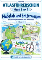 Vorschau - Stundenentwürfe - Atlasführerschein – Modul 6 von 6: Maßstab und Entfernungen - Deckblatt