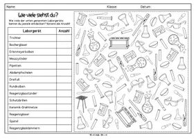 Vorschau - Arbeitsblätter - Laborgeräte erkennen & benennen (Wimmelbild) - Seite 1