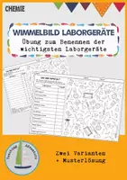 Vorschau - Arbeitsblätter - Laborgeräte erkennen & benennen (Wimmelbild) - Deckblatt