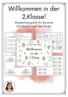 Vorschau - Arbeitsblätter - Schulstart 2. Klasse – Wiederholungsheft für die erste Schulwoche - Deckblatt