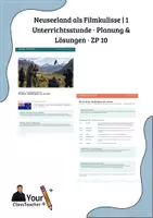 Vorschau - Stundenentwürfe - Neuseeland als Filmkulisse 1 Unterrichtsstunde · Planung & Lösungen · ZP 10 - Deckblatt