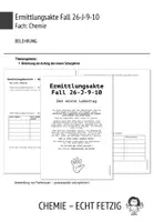 Vorschau - Arbeitsblätter - Ermittlungsakte - Belehrung zum Anfang des Schuljahres - Chemie - Deckblatt