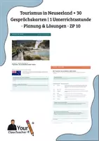 Vorschau - Stundenentwürfe - Tourismus in Neuseeland + 30 Gesprächskarten 1 Unterrichtsstunde · Planung & Lösungen · ZP 10 - Deckblatt