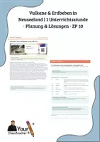 Vorschau - Stundenentwürfe - Vulkane & Erdbeben in Neuseeland 1 Unterrichtsstunde · Planung & Lösungen · ZP 10 - Deckblatt