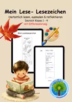 Vorschau - Arbeitsblätter - 🍁Lesezeichen Herbst zum Ausmalen | mit Differenzierung | lesen, ausmalen und reflektieren | Klasse 1-4 | Leseförderung | lesen im Herbst - Deckblatt