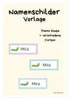 Vorschau - Poster - Namensschilder Vorlage – verschiedene Größen & Farben - Deckblatt