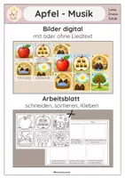 Vorschau - Arbeitsblätter - Apfel - Lied "In meinem kleinen Apfel" - Deckblatt