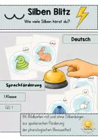 Vorschau - Spiele - Silben-Blitz – wer hört die gleiche Silbenanzahl zuerst? - Deckblatt