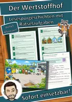 Vorschau - Arbeitsblätter - Der Wertstoffhof – Lesespurgeschichte mit Rätselaufgaben (Klasse 3) - Deckblatt