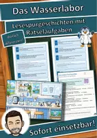 Vorschau - Arbeitsblätter - Das Wasserlabor – Lesespurgeschichte mit Rätselaufgaben (Klasse 5) - Deckblatt