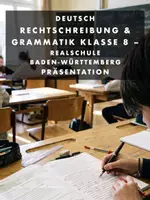Vorschau - Unterrichtsreihen - Rechtschreibung und Grammatik Klasse 8 Realschule BW (Präsentation) - Deckblatt