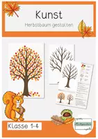 Vorschau - Arbeitsblätter - Kreativprojekt Herbstbaum - Baum im Herbst Kunst - Deckblatt