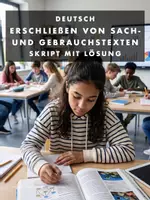 Vorschau - Unterrichtsreihen - Erschließen von Sach- und Gebrauchstexten (Skript mit Lösung & Hörtexten); Klasse 7-8 - Deckblatt