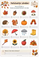 Vorschau - Arbeitsblätter - Herbstwörter schreiben Klasse 1 - Deckblatt