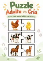 Vista previa - Juegos / Gamificación - Pack animales y sus crías | Flashcards + Puzzles - página 1