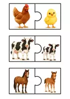 Vista previa - Juegos / Gamificación - Pack animales y sus crías | Flashcards + Puzzles - página 2