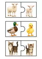 Vista previa - Juegos / Gamificación - Pack animales y sus crías | Flashcards + Puzzles - página 3