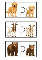 Vista previa - Juegos / Gamificación - Puzzles de animales y sus crías | 56 parejas adulto-cría - página 3