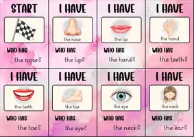 Vorschau - Spiele - Wortschatzspiel I have Who has (body parts) - Deckblatt