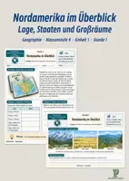 Vorschau - Stundenentwürfe - Nordamerika im Überblick | Geographie Klasse 9 | Arbeitsblätter mit Lösungen - Deckblatt