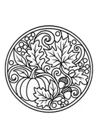 Vorschau - Mal- und Bastelvorlagen - Herbst Fensterbilder Mandalas zum Ausmalen | Öltechnik & Ausmalbilder - Seite 1