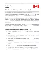 Vorschau - Arbeitsblätter - Canada – Vocabulary: List, Worksheet, Test - Seite 3