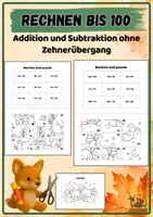 Vorschau - Arbeitsblätter - Herbst Mathe - Zahlenraum bis 100 2. Klasse – Addition & Subtraktion ohne Zehnerübergang - Deckblatt