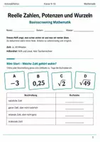 Vorschau - Arbeitsblätter - 5 Basisscreenings Mathematik Klasse 9–10 - Seite 1