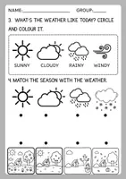Vista previa - Hojas de trabajo - SEASONS & WEATHER | Cuadernillo de Science 1º de Primaria - página 3