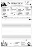 Vorschau - Arbeitsblätter - Der unheimliche Fall – Halloween-Kriminalgeschichte - Deckblatt