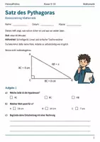 Vorschau - Arbeitsblätter - Satz des Pythagoras Basisscreening Klasse 9–10 - Deckblatt