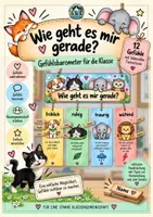 Vorschau - Bildkarten - Wie geht es mir gerade? - Gefühlsbarometer mit Namensklammern | 12 Gefühle - Deckblatt