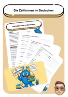 Vorschau - Arbeitsblätter - Die Zeitformen im Deutschen - Übungen (+Lösung) - Deckblatt