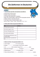 Vorschau - Arbeitsblätter - Die Zeitformen im Deutschen - Übungen (+Lösung) - Seite 1