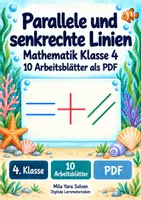 Vorschau - Arbeitsblätter - Parallele und senkrechte Linien | Mathematik Klasse 4 | 10 Arbeitsblätter als PDF - Deckblatt