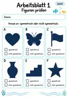 Vorschau - Arbeitsblätter - Symmetrie Klasse 4 | Mathematik Klasse 4 | 10 Arbeitsblätter als PDF - Seite 1