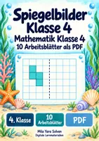 Vorschau - Arbeitsblätter - Spiegelbilder Klasse 4 | Mathematik Klasse 4 | 10 Arbeitsblätter als PDF - Deckblatt