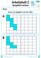 Vorschau - Arbeitsblätter - Spiegelbilder Klasse 4 | Mathematik Klasse 4 | 10 Arbeitsblätter als PDF - Seite 2