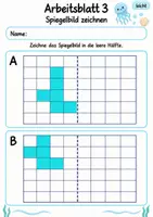 Vorschau - Arbeitsblätter - Spiegelbilder Klasse 4 | Mathematik Klasse 4 | 10 Arbeitsblätter als PDF - Seite 3