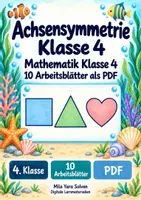 Vorschau - Arbeitsblätter - Achsensymmetrie Klasse 4 | Mathematik Klasse 4 | 10 Arbeitsblätter als PDF - Deckblatt