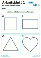 Vorschau - Arbeitsblätter - Achsensymmetrie Klasse 4 | Mathematik Klasse 4 | 10 Arbeitsblätter als PDF - Seite 1