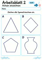 Vorschau - Arbeitsblätter - Achsensymmetrie Klasse 4 | Mathematik Klasse 4 | 10 Arbeitsblätter als PDF - Seite 2