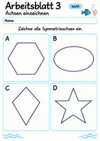 Vorschau - Arbeitsblätter - Achsensymmetrie Klasse 4 | Mathematik Klasse 4 | 10 Arbeitsblätter als PDF - Seite 3